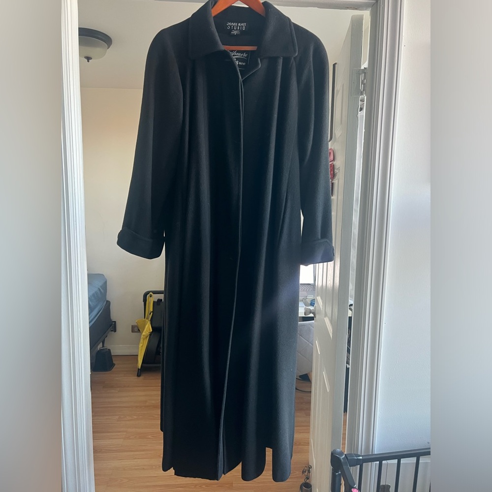 Cashmere Wool blend black coat (S/M fit)